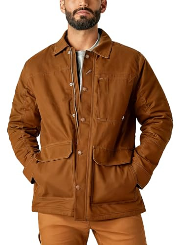 Tradebuilt Wax Coated Canvas Chore Coat, BROWN DUCK, XL