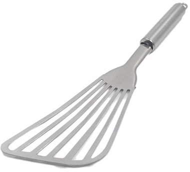 32 cm Pfannenwender aus Edelstahl, flexibel, poliertes Metall, korrosionsbeständig, Küchenwender, multifunktionale geneigte Ablaufschaufel, Küchenzubehör