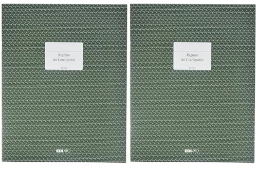 EDIPRO - E2103 - Registro IVA corrispettivi 15 pagine numerate f.to 31x24,5 (Confezione da 2)