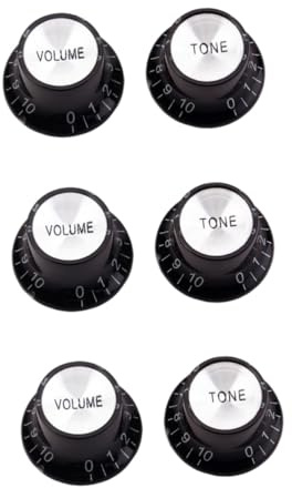 Toyvian 6stücke Aluminium Gitarren Potiknöpfe Gitarre Und Bass Lautstärke Schwarz Hochwertige Ersatzteile Für Optimale Steuerung Von Lautstärke Und