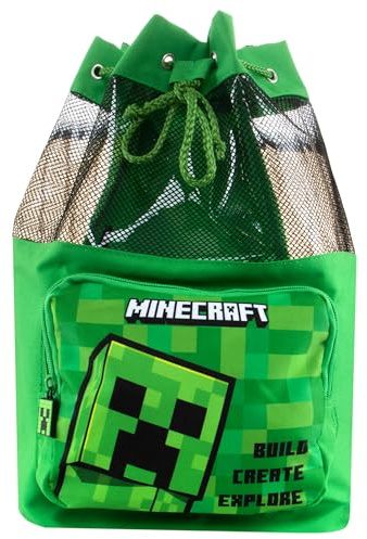 Minecraft Swimming Bag | Creeper Boys Swim Bag | Children’s Swimming Bag | One Size Green