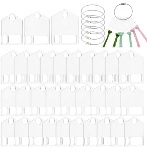 PH PandaHall 30 Stück Acryl Fadentropfen Transparente Stickgarn Organizer Im 3 Stil Mit 6 Schlüsselanhänger Verschlüssen Für Die Aufbewahrung von Kreuzstich Nähgarn