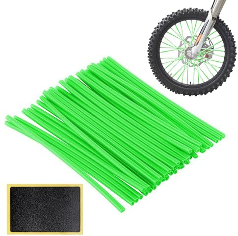 72 Piezas Reflectores de Radios de Bicicleta, Pegatinas de Alta Visibilidad para Rueda, Reflectantes para Radios, Verde