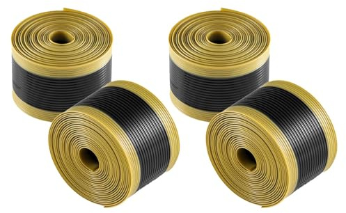 GIONAR 4 Pcs Bike Tyre Liner, Mountain Bike Tyres, Puncture Proof Bike Tyres, Bicycle Tube Flat Protector, Compatible with 29 Inches, 26 Inches, Rim Tape 700c, Black and Yellow