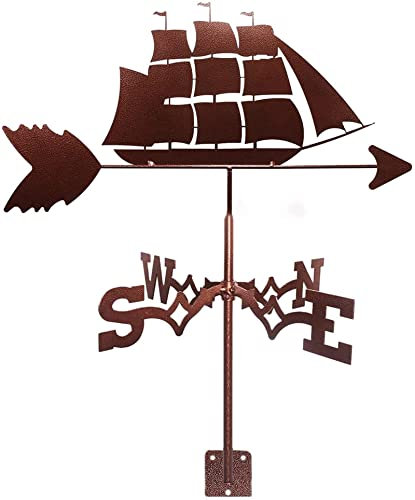 Wetterfahne Wetterfahne, Gartenstecker, kreativer Segelboot-Wetterfahne, langlebiger Wetterhahn aus Edelstahl, Retro, langlebige Windfahne, Windrichtungsanzeiger für Garten, Terrasse, Hof, Ornament,