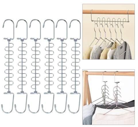 6pièces Cintre Gain De Place, Cintre Place Max, Magiques Organisateur De Cintre, Crochet Cintre Gain De Place Convient pour Suspendre des Vêtements, des Pantalons, des Manteaux Et des Costumes