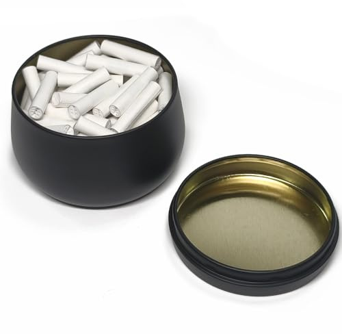 VOVCIG Aktivkohlefilter 6mm, 100 Stück Aktivkohlefilter mit Metalldose, Aktivkohle Filter für Pfeifen, Joint, Kokosaktivkohle, Keramikkappen, Optimiert Geschmackserlebnis