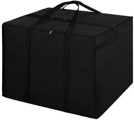 Dokon Garden Furniture Cushion Storage Bag Waterproof Christmas Tree Storage Bag Anti-UV Heavy Duty Oxford Fabric Outdoor Cushion Bags with Durable Handles and Zippers (80x80x60cm) - Black