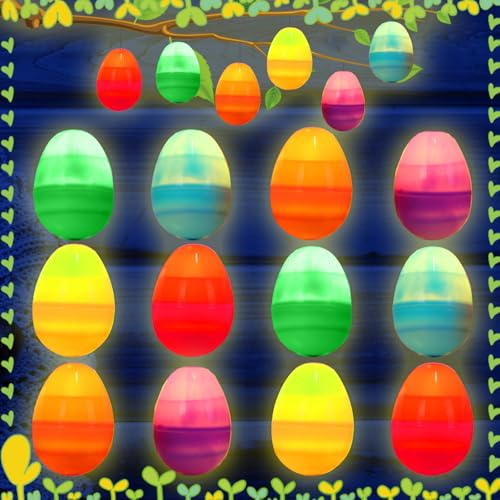 Shinybox Luci Pasquali per Uova, 12 Pezzi Uova di Pasqua Luci Decorazione con 10M di Spago, Decorazione di Pasqua, LED Candela Uovo a Forma di Senza Fiamma per Feste