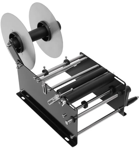 DTEYSD MT-30 Manuell/Halbautomatisch, rund, verstellbar, Flaschenaufkleber, Etikett, 10–30 Stück/min, für runde Flaschen, Lebensmittel, Chemikalien, Kosmetik, Schwarz