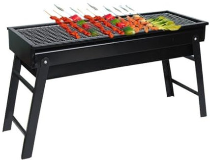 Barbecue Portable BBQ Barbecue Portable pour l'extérieur Barbecue Pliable au Charbon de Bois Barbecue d'extérieur Type tiroir Barbecue Noir Barbecue Portable Pliable (D)