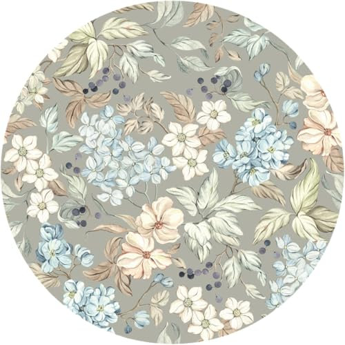 Ambiance Sticker Non-Woven Wallpaper Pre-Glued Giant Wall Mural Floral Composition Country Watercolor – H90 x L90 cm