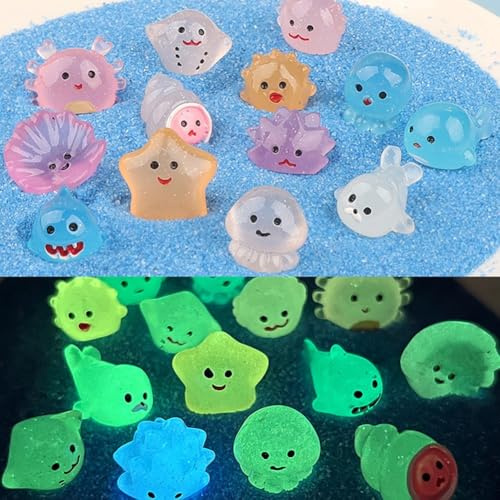 PETSTIBLE Lot de 50 mini figurines d'animaux marins en résine pour aquariums et jardins