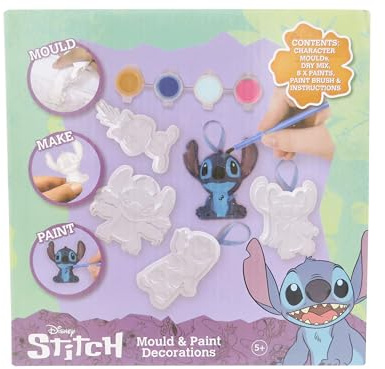 Sambro International Limited CyP Brands- Stitch, Set Figuras de Escayola, Actividades Creativas, Moldea y Pinta, Multicolor, Producto Oficial