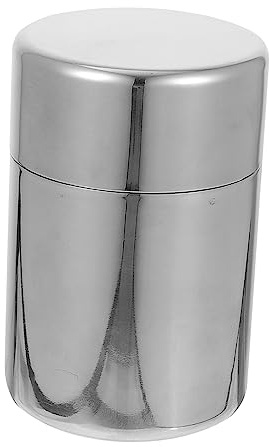 Mipcase Boîte Hermétique Acier Inoxydable pour Thé Petit Pot de Rangement Double Couvercle Boîte à Thé Parfumé Pratique et pour Maison et Bureau