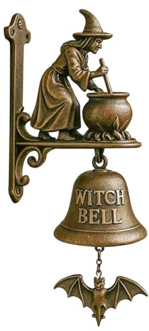 Ausi Vintage Halloween Hexe Türklingel Gusseisen Dekorative Zaubertrank Hexe für Veranda Garten Haustür Innen- und Außendekoration