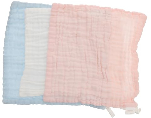 Toallitas de Muselina para Recién Nacidos, 3 Piezas de Algodón | Gasa Transpirable, Uso para Lavado Facial y Saliva, Reutilizable y Fácil de Lavar, para Ñiño y Padres