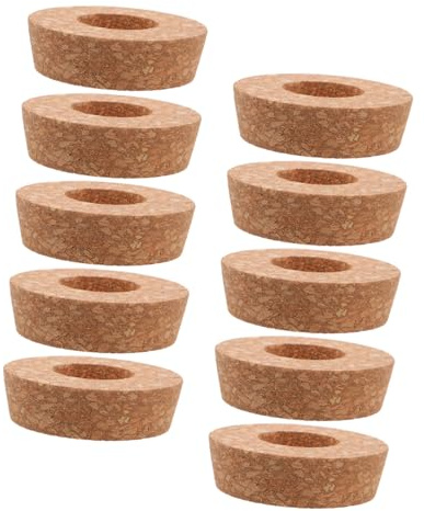 Hemobllo Tappi di Sughero Conici per Vasi con Foro Centrale 6,5 Cm, Set 10 Pezzi per Propagazione Piante e Barattoli da Coltivazione in Acqua, Coperchi per Fioriere in Vetro Multifunzionali