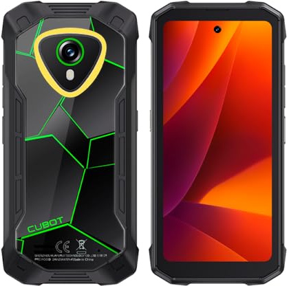 CUBOT KingKong Mini 4 - Smartphone Ruggerizzato 4.7 HD+ 90Hz, 16GB RAM (6GB+10GB Est.), 128GB ROM, Fotocamera 48MP, Android 15, Unisoc T616, Nero+Verde (senza caricatore)