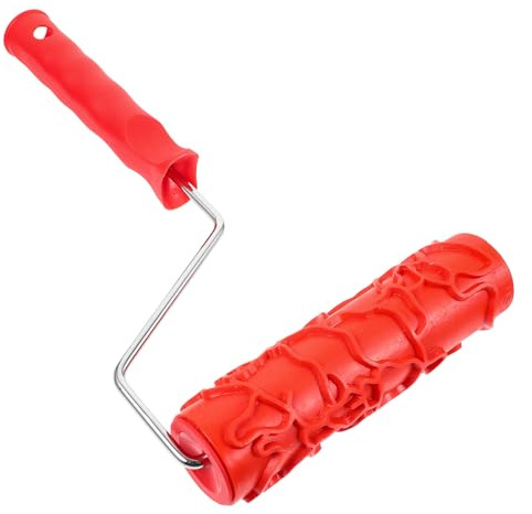 CLISPEED Rullo per Pittura Decorativa da Parete in Gomma, Rullo Strutturato 7 Pollici con Manico Riutilizzabile per Decorazioni Murali Fai da Te e Texture Artistiche su Pareti, Pavimenti e