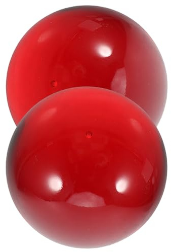LOORGVEL 2 Stück Dekor Glaskugel Rot 50mm Glas für Zuhause und Schule | Kugeln zum Betrachten, Desktop Heimdekorationen, Portable Form für Schlafzimmer und Nachttisch