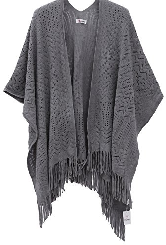 Soul Young Damen Stricken Stola Große Größen Warm Weich Poncho Shawl Cardigan Kimono EINWEG Verpackung