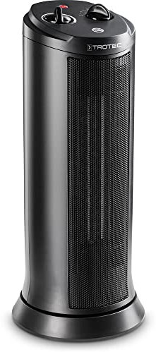 TROTEC Keramik Heizlüfter TFC 19 E – Heizleistung 1200 W / 2000 W – Heizung mit Thermostat, Raumgröße 24 m² bis 60 m³, Oszillationsfunktion 70°