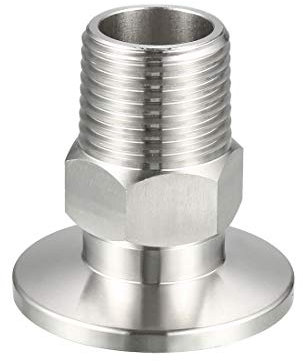 sourcing map 1 Stück Rohrverschraubung 1/2 PT Außengewinde auf 1.57 Ferrule Edelstahl Klemmfitting