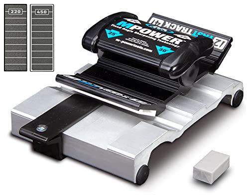 MPOWER Chisel Sharpening Jig with Fixed Honing Angles - Diamond Sharpener Kit Includes 2x 3 Inch Diamond Sharpening Stones - Honing Guide for Chisels and Planes…