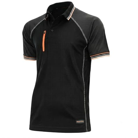 WrightFits Core Active Men’s 2-Tone Work Polo Shirt - Zipper Chest Pocket