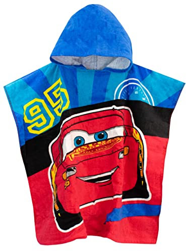 Disney Toalla Poncho para Niños Cars Rojo Talla única
