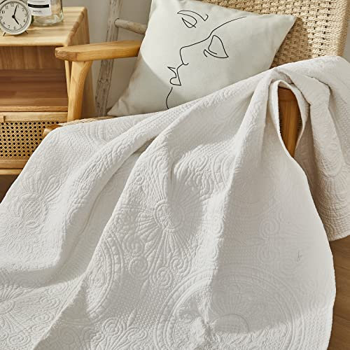 Brandream Manta acolchada de algodón para cama, sofá cama, sofá cama, 47 x 60 pulgadas, manta decorativa