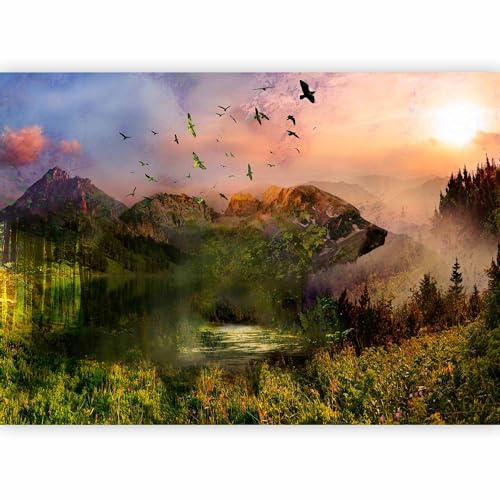 murando PREMIUM Carta da parati Foresta Bosco 150x105 cm Fotomurali in TNT Murale alla moda Decorazione da Muro XXL Poster Gigante Design Soggiorno Cameretta Carta per pareti Montagnes Indossare