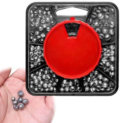 Bleischrot Angeln, Schrotblei Angeln mit Aufbewahrungskiste,Herausnehmbare Blei Gewicht Angeln，7 Größen Bleischrot Sortimentsdose（0,4g/0,5g/0,6g/0,8g/1g/1,2g/1,5 g）