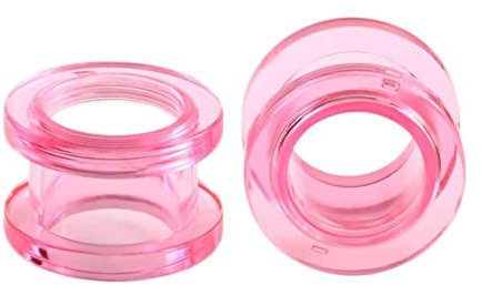KnBoB 2 Stück Piercing Tunnel Männer 2MM Acryl Rosa Creolen Flesh Tunnel Ohr Expander Damen Ear Tunnel