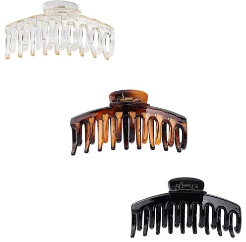 LiJuanWang Pinzas Pelo Grandes,3 Piezas Pinzas Pelo Mujer de plástico,Pinza de Pelo Antideslizante de 11 cm,Pinza Grande Hair Claw,Clips de Pelo para mujeres y niñas
