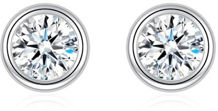 Deyanse Klein Ohrringe, 925 Sterling Silber Ohrstecker für Damen Mädchen Kinder, Hypoallergen 5mm Rund Zirkonia Ohrringe, Weißgold Schlafen Knorpel Ohrschmuck mit Geschenk Box