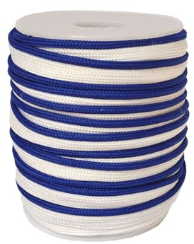 Piping Trim with Welting Cord 1/2 Inch 26 Yards Fabric Edge Trim for Sewing Decoration DIY Crafts (White Blue, 2108)