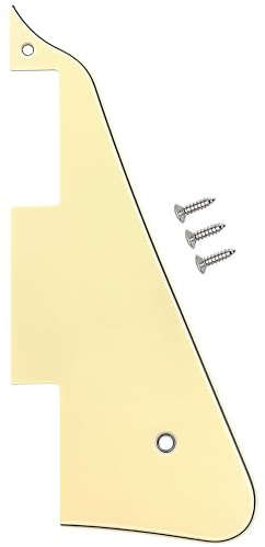 Musiin E-Gitarren-Pickguard, 3-lagig, moderner Stil, Standard mit Schrauben, kompatibel mit LP-Gitarren (cremegelb)
