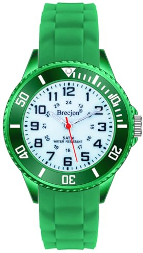 Brecjon Kinder Armbanduhr Jungen Mädchen Lernuhr Silikonuhr Kids 5ATM wasserdicht Silikonarmband