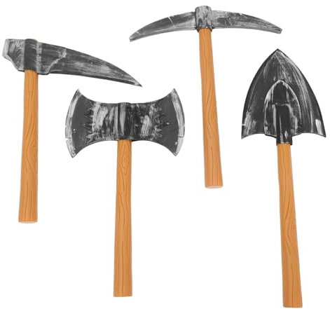 OATIPHO 4stücke Dwarf Kostüm Set Mit Leichter Sicherer Spitzhacke Fake-axt Handsichel Und Schaufel Für Robustes Bühnenrequisit Für Halloween Party Rollenspiel