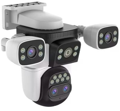 Telecamera di Sorveglianza 2025 WiFi 6 Esterno, Cupola in Metallo, Visione 360°, Zoom A Lungo Raggio, Audio Bidirezionale, Rilevamento del Movimento, Impermeabile IP66