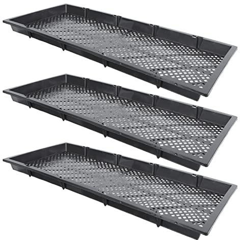 OFFSCH 3pezzi Vassoio di Germinazione per Piante in Plastica Contenitori per Semina da Vivaio Vassoi per Coltivazione in Multiforo per Fioriera da Giardino