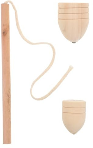 Abaodam Retro Holzkreisel Mit Einzigartigem Gyroskop-Design Handgefertigte Spielkreisel Mit Peitschenschnur Für Junge Mädchen Und Erwachsene Langlebiges Outdoor Spielzeug Für Jungen Und Mä
