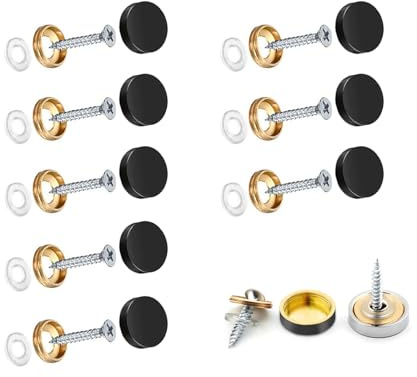 Wopanxye Spiegelschrauben, 25 mm, dekorative Kappen, Chrom-Abdecknägel, gebürsteter Edelstahl, für Möbelbeschläge, Glasschilder, Badplatten, Kleiderschränke, Tische, Spiegelbefestigungen an der Wand