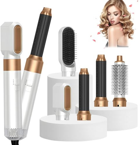 Anluomania Spazzola Asciugacapelli 1000W, Spazzola Ad Aria Calda Set, Asciugacapelli Ioni, Spazzola Lisciante, Spazzola Rotonda, Ferro Arricciacapelli, per Capelli Ricci, Volumizzante, Lisciante