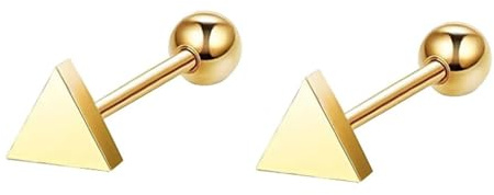 Tolldek Orecchini da donna in oro giallo 9 carati 375, triangolari, stile Liberty, 9 K, gioielli autentici, Oro giallo 9 carati (375), Senza zirconi