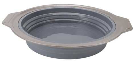 aqxreight Torta di Silicone Panna Piegabile Tipo di Premi Rapida Teglia Rotonda per la Torta per Torta per Torta per Torta a Strato con Diametro Interno da 22 Cm Facile da Pulire (GRAY)