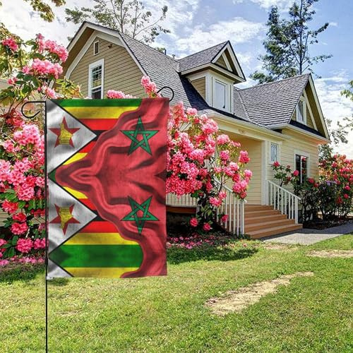 Drapeau du Zimbabwe, Maroc, drapeau marocain double face, 28 x 40 pouces, décoration extérieure de jardin