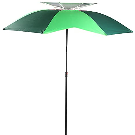 Cryfokt Parasol de Plage Extérieur Réglable, Abri Pare-Soleil à 360 Degrés pour la Pêche dans Le Jardin Alliage D'aluminium + Fibre de Verre + Tissu Oxford, comme Images, 177,5 Cm/70 Pouces pour la